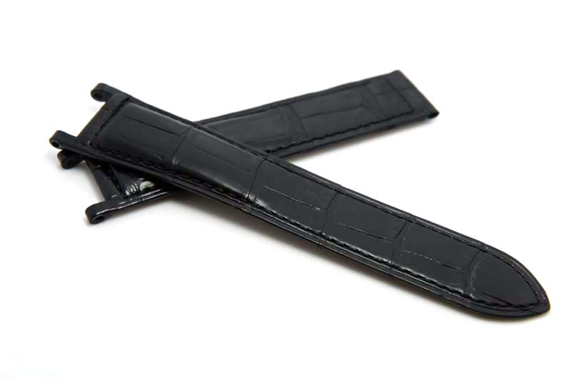 Black Alligator leather watch band - Crocodile - Click Image to Close